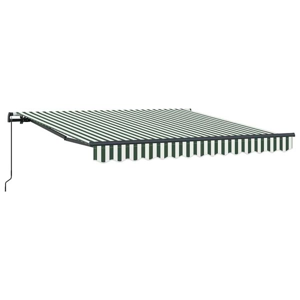 vidaXL Toldo Retr&aacute;ctil Manual Verde y 350 x 250 cm Poli&eacute;ster y Acero