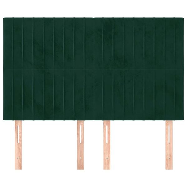 vidaXL Cabecero Terciopelo Verde Oscuro 144x5x118/128 cm