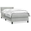 vidaXL Cama box spring con colch&oacute;n terciopelo gris claro 80x220 cm