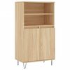vidaXL Aparador alto madera contrachapada color roble 60x36x110 cm
