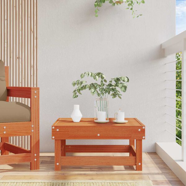 Reposapi&eacute;s de Jard&iacute;n Pino macizo Marr&oacute;n Cera 61 x 60,5 x 30 cm