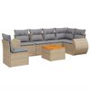 vidaXL Set sof&aacute;s de jard&iacute;n 7 piezas y cojines rat&aacute;n sint&eacute;tico beige
