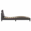 vidaXL Estructura de cama Viana sin colch&oacute;n cuero sint&eacute;tico gris 80x200 cm