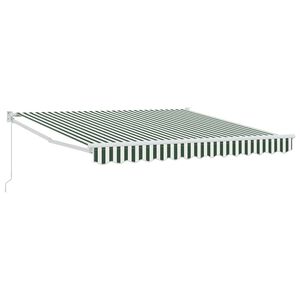 vidaXL Toldo retr&aacute;ctil Verde y blanco 350 x 250 cm