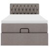 vidaXL Cama otomana con colch&oacute;n tela gris pardo 100x200 cm