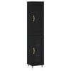 vidaXL Aparador de madera contrachapada negro 34,5x34x180 cm