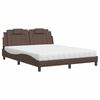 vidaXL Cama Viana con colch&oacute;n cuero sint&eacute;tico marr&oacute;n 160x200 cm