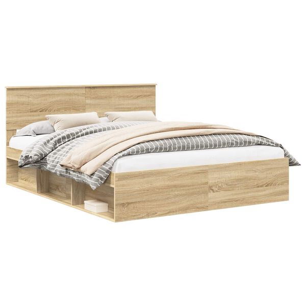 vidaXL Estructura de cama Sonoma 160 x 200 cm Madera de pino macizo