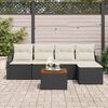 vidaXL Conjunto de sof&aacute;s de jard&iacute;n 6 pcs Negro rat&aacute;n sint&eacute;tico