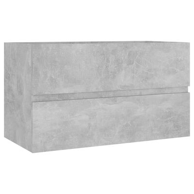 vividaXL Mueble de lavabo madera ingeniería gris hormigón 80x38,5x45cm