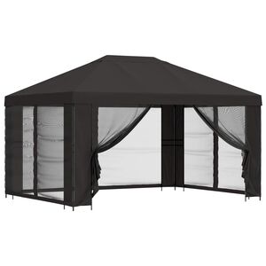 vidaXL Gazebo de jard&iacute;n con paredes laterales 4 x 3 m Gris antracita