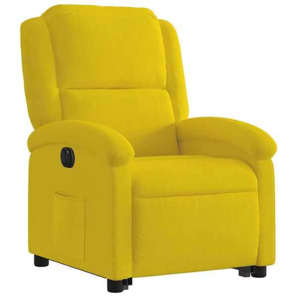 vidaXL Sill&oacute;n el&eacute;ctrico reclinable elevable de terciopelo amarillo