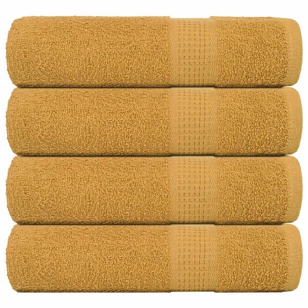 vidaXL Toallas de baño FROGN 4 uds oro 100x150 cm 360 g/m²