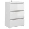 vidaXL Mesita de noche madera contrachapada blanco brillo 40x35x62,5cm