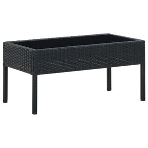 vidaXL Mesa de jard&iacute;n rat&aacute;n sint&eacute;tico negro 75x40x37 cm