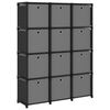 vidaXL Estanter&iacute;a de 12 cubos con cajas tela negra 103x30x141 cm