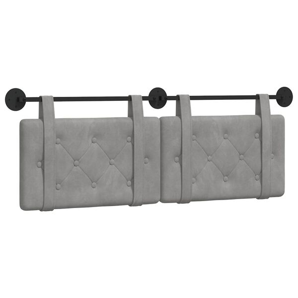 vidaXL Cabecera Colgante Gris Claro 130 x 55 x 5 cm Terciopelo