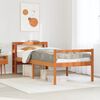 vidaXL Estructura cama con cabecero madera pino marr&oacute;n cera 90x200 cm