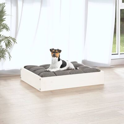 vidaXL Cama para perros madera maciza de pino blanco 51,5x44x9 cm