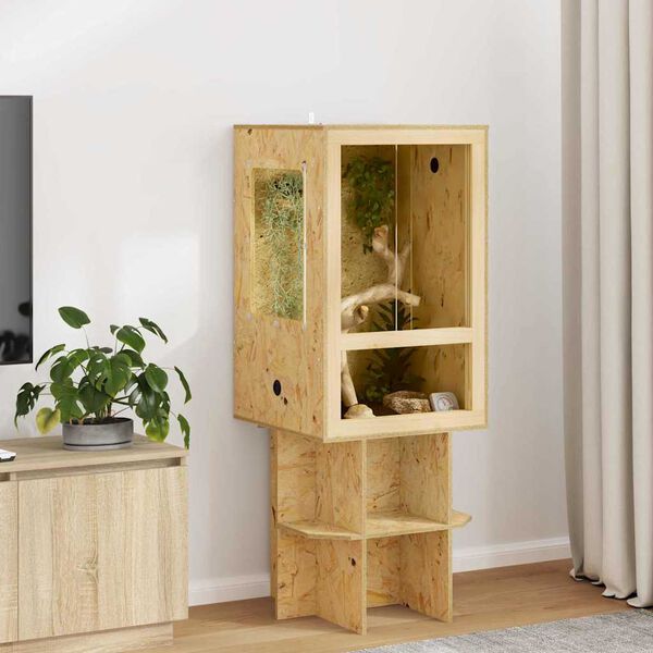 vidaXL Terrario Marrón 50 x 50 x 80 cm OSB