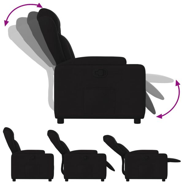 vidaXL Sill&oacute;n reclinable de tela negra