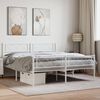 vidaXL Estructura cama sin colch&oacute;n con estribo metal blanco 140x190 cm