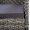 vidaXL Sillones de jardín con cojines gris oscuro 4 uds ratán PE gris
