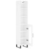 vidaXL Aparador alto madera contrachapada blanco brillo 34,5x34x180 cm