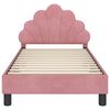 vidaXL Cama para ni&ntilde;os con cabecero Rosa 80 x 160 cm Terciopelo