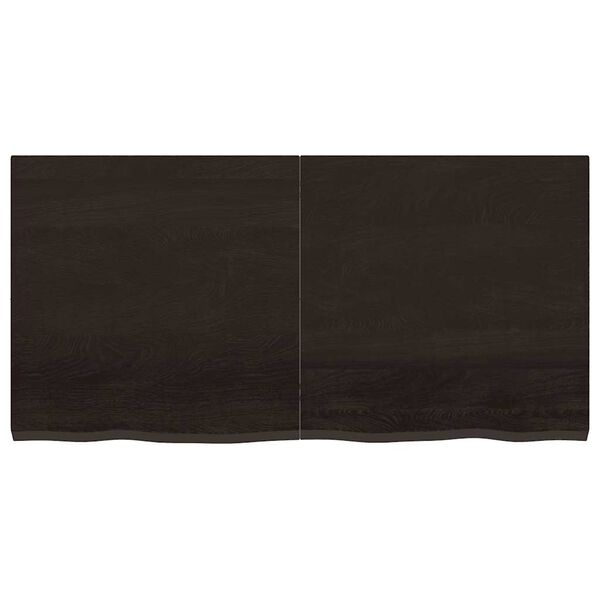 vidaXL Tablero mesa madera roble tratada marr&oacute;n oscuro 120x60x(2-4) cm