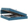 vidaXL Cama con almacenamiento Azul Oscuro 200 x 200 cm Terciopelo