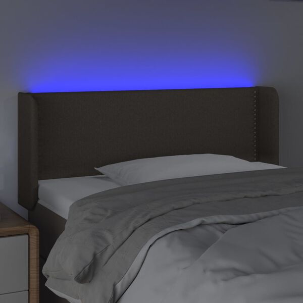 vidaXL Cabecero con LED de tela gris taupe 83x16x78/88 cm