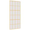 vidaXL Puerta corredera dorada vidrio ESG esmerilado aluminio 90x205cm