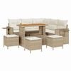 vidaXL Conjunto de sof&aacute; de jard&iacute;n 9 uds. Beige rat&aacute;n sint&eacute;tico