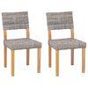 vidaXL Silla de comedor GENDT 2 uds. Rat&aacute;n Kubu Gris Kubu