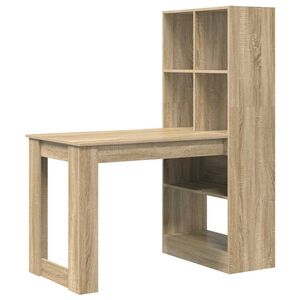 vidaXL Escritorio Roble Sonoma Madera de ingenier&iacute;a 122 x 67 x 145 cm