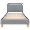 vidaXL Cama para niños con cabecero Gris Claro 90 x 190 cm tela