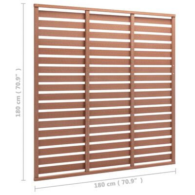 vidaXL Panel de valla con 1 poste WPC marrón 180x180 cm
