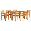 vidaXL Conjunto de Comedor de Jardín 7 pcs Marrón