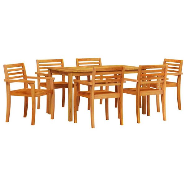 vidaXL Conjunto de Comedor de Jardín 7 pcs Marrón