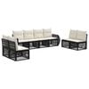 vidaXL Conjunto de sof&aacute;s de jard&iacute;n 8 pcs Negro y Blanco Crema