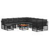vidaXL Conjunto de sof&aacute;s de exterior 12 pcs Negro y Gris oscuro