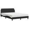 vidaXL Cama con colchón Dover cuero sintético negro y blanco 140x200 cm