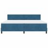 vidaXL Cama Box Spring LED con LED Azul Oscuro 200 x 200 cm Terciopelo
