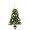 vidaXL &Aacute;rbol de Navidad artificial con luces y bolas verde 65 cm