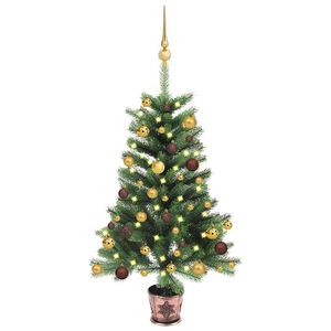 vidaXL &Aacute;rbol de Navidad artificial con luces y bolas verde 240 cm