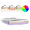 vidaXL Estructura de cama LED sin colch&oacute;n madera maciza 140x200 cm