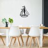 Homemania Decoraci&oacute;n de pared Sailboat 40x50 cm metal negro