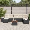 vidaXL Conjunto de sofá de jardín 8 pcs Negro y blanco