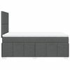 vidaXL Cama box spring con colch&oacute;n tela gris oscuro 120x200 cm